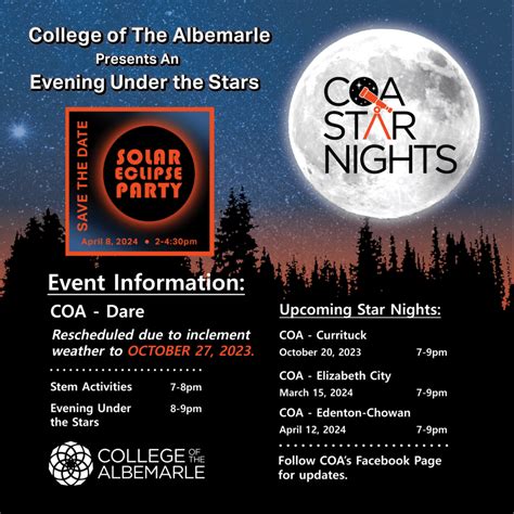 Star Nights at COA - Dare postponed, rescheduled for October 27 - OBX Today