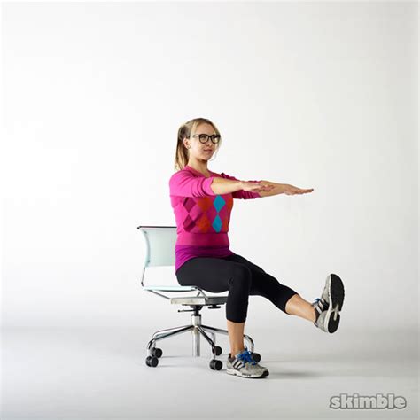 Seated Single Leg Stand Ups - Exercise How-to - Workout Trainer by Skimble