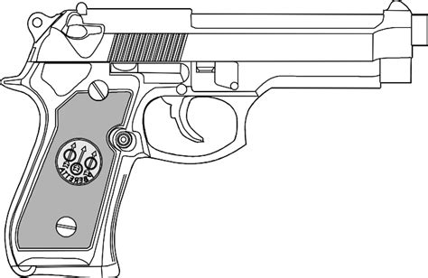 Pistol Clipart Black And White