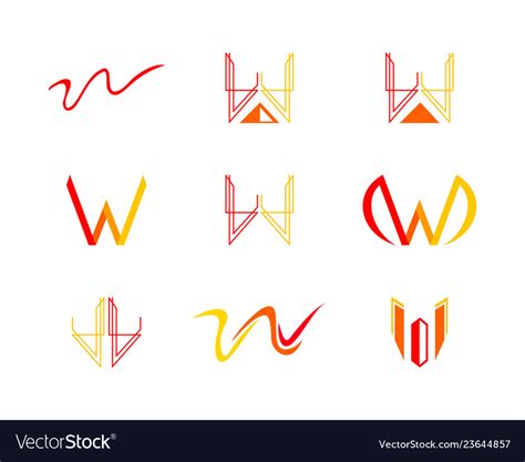 Set Of Letter W Logo Icon Design Template Elements