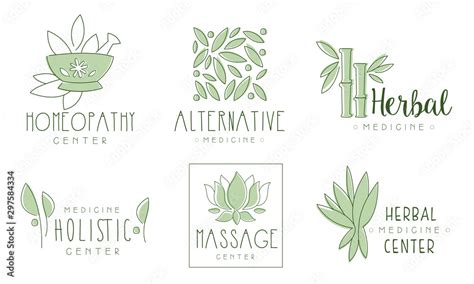 Set Of Medicine Logos Cartoon Vector Illustration Stock Vector Adobe