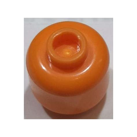 Lego Orange Minifigure Head Recessed Solid Stud Brick