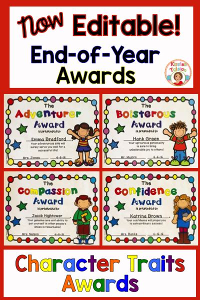 These Character Traits Awards For Primary And Intermediate Grades Are