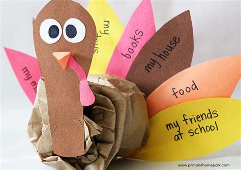 Paper Bag Turkey Craft Primary Theme Park