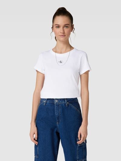 Calvin Klein Jeans T Shirt Met Labelprint Model Micro Monologo In