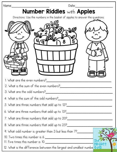 Math Riddles For Kids Worksheets