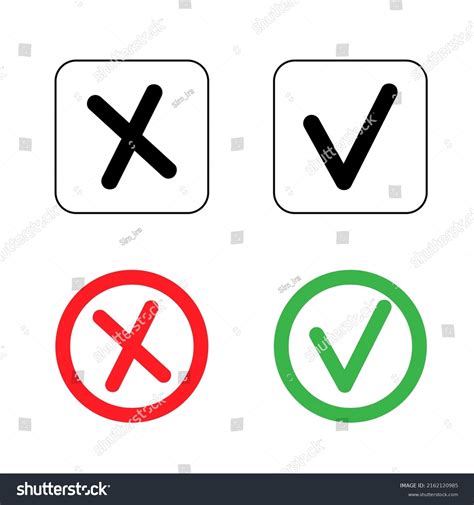 Check Mark X Mark Icon Checkmark Stock Vector (Royalty Free) 2162120985 | Shutterstock