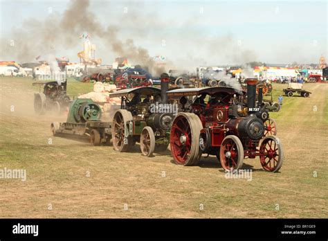 The Great Dorset Steam Fair Steam Traction Engines Performing In The