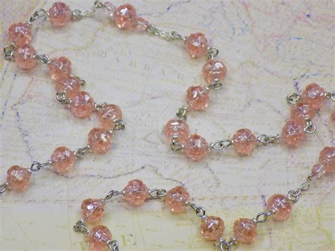 Czech Rosaline Rosebud Rosary Rosaline Luster Rosebud Glass 8mm Beads Water From Lourdes