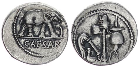 Antike Republik C Sar Denar V Chr C Julius Caesar Elefant