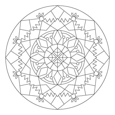 Mandala De Geometr A Sagrada P Gina Para Colorear Para Adultos Signos