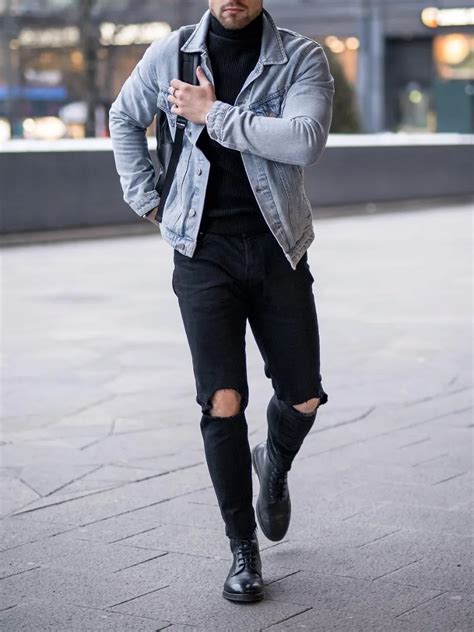 Blue Denim Jacket Combination Men S Life Style