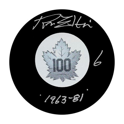 Ron Ellis Autographed Toronto Maple Leafs Centennial Puck W 1963 81