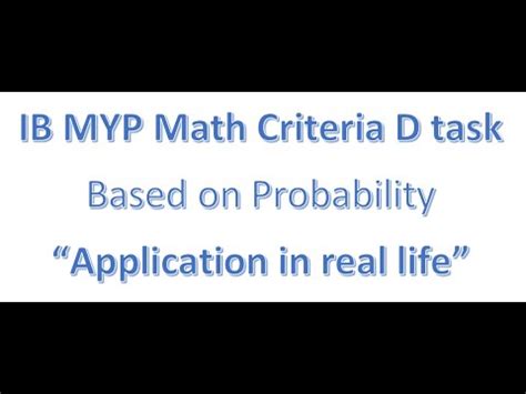 Ib Myp Criteria D Sample Assessment On Probability And Sample Solution