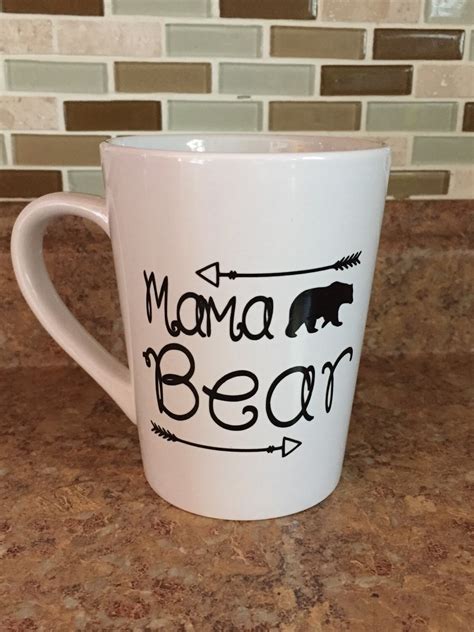 Custom Mama Bear Coffee Mug Custom Vinyl Mug By 92zerodesigns