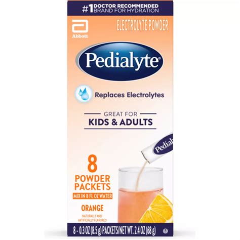 pedialyte electrolyte powder packs orange shop mixes flavor