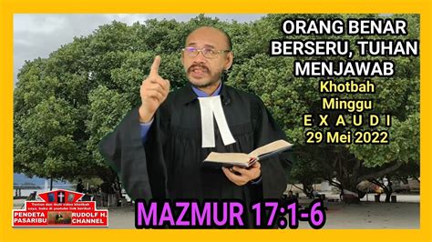 Orang Benar Berseru Tuhan Menjawabmazmur Youtube