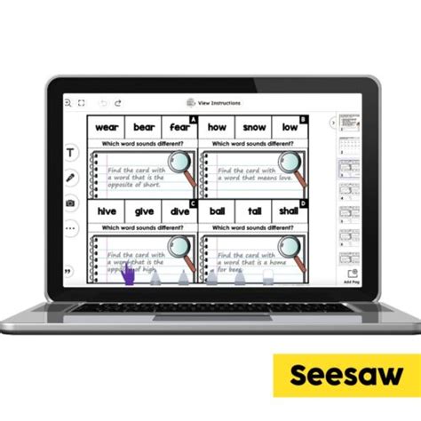 Digital Seesaw 2nd Grade Phonics Center Inconsistent Spelling Patterns Lucky Little Learners