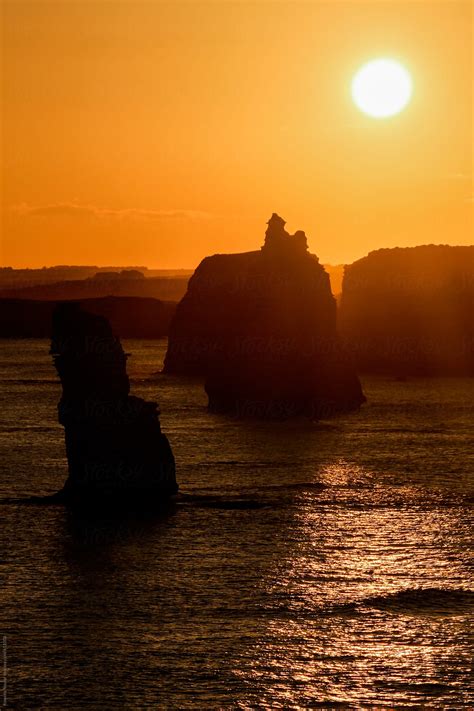 Silouette Of The Twelve Apostles At Sunset By Stocksy Contributor