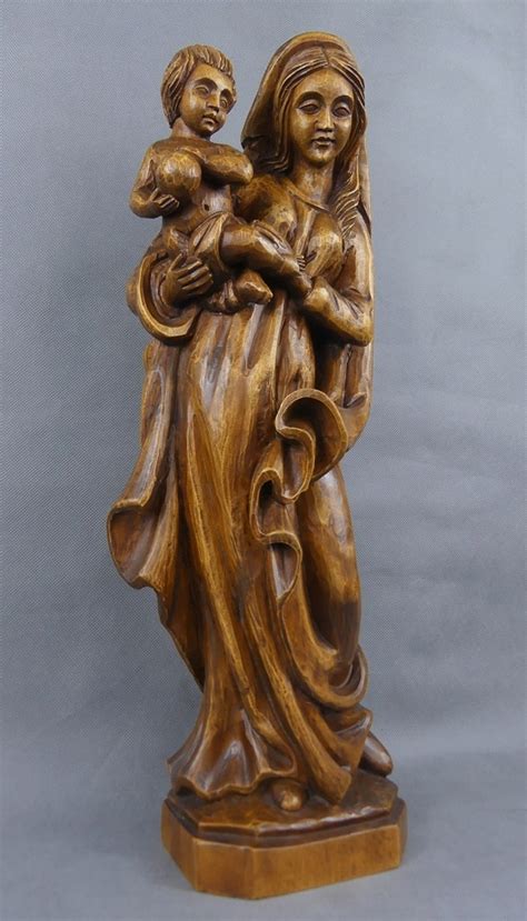 Rzeźba Maryja z Dzieciątkiem JEZUS drewno 54cm 12031104469