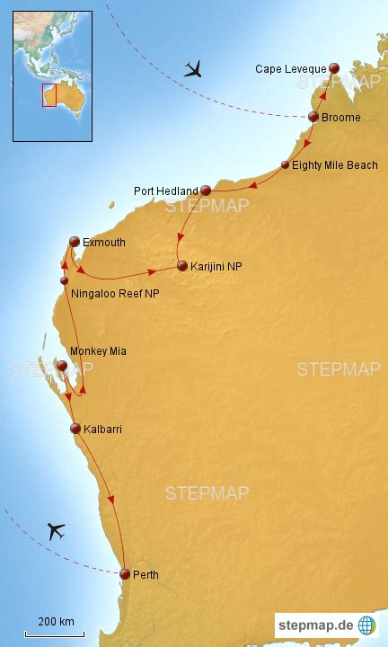 Stepmap Westaustralia Landkarte F R Australien