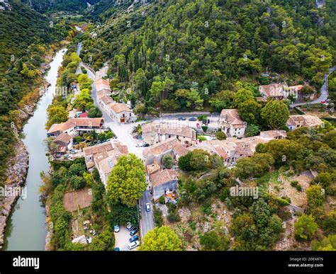 Aerial View Saint Guilhem Le Desert Labelled Les Plus Beaux Villages