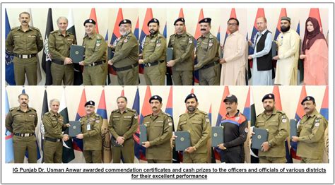 Ig Punjab Dr Usman Anwar Awarded Commendation Certificates And Cash