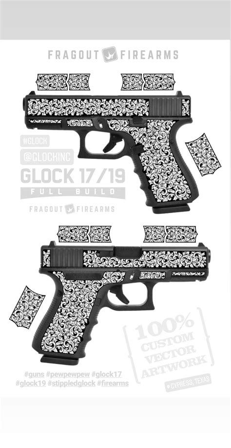 Glock 19 Hand Gun Patterns Design Custom Ai Vector Svg Dxf Png Digital