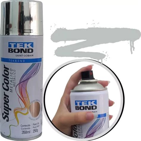 Tinta Spray Super Color Cromado Metálico 350ml Tekbond