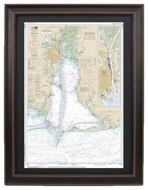 Nautical Chart Mobile Bay Traditional Prints And Posters By