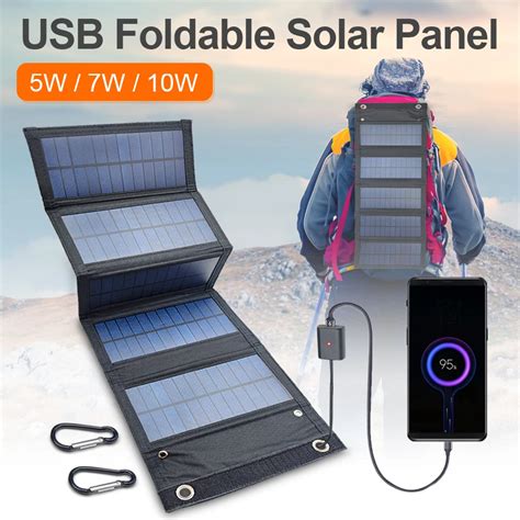 Cargador de teléfono con Panel Solar plegable USB 5V 5W 7W 10W