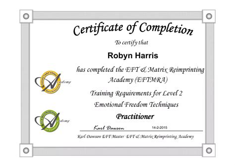 Eft Certificate Ppt