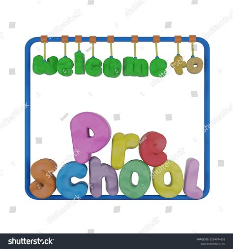 3d Illustration Welcome Preschool Letters Banner Stock Illustration ...