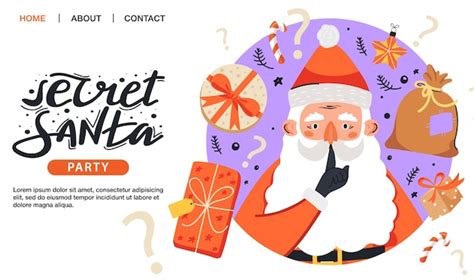 Premium Vector | Secret Santa invitation template.