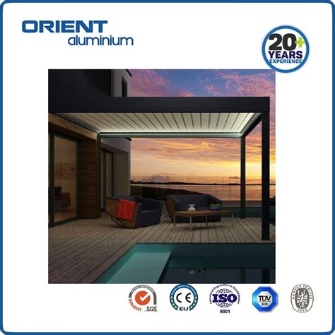 Opening Louver Roof Outdoor Motorized Terrace Pergola Sunshade Garden Aluminium Pergola