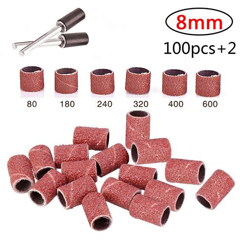 100pcs Sanding Drum Set 80 150 180 240 600 Grit With 6 35mm Sanding