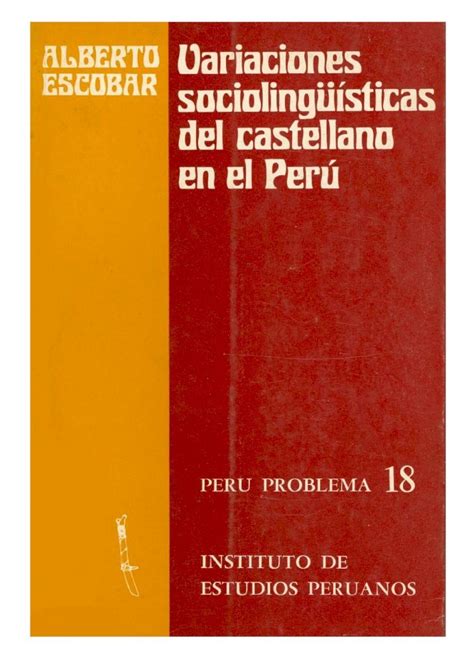 PDF Variaciones sociolingüísticas del castellano en el Perú