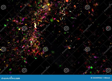 Party Colorful Glitter Confetti on Black Background Stock Photo - Image ...