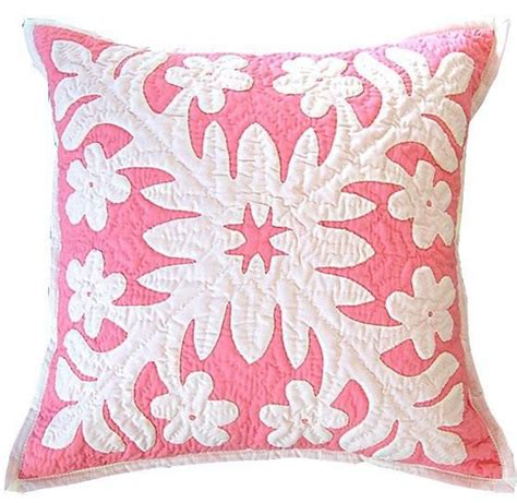 Pillow Cover Plumeria Hawaiian Applique Quilt Hawaiian Quilt