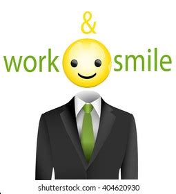 Work Smile Concept Positive Office Work เวกเตอร์สต็อก ปลอดค่า