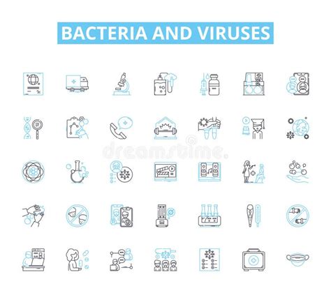 Bacteria Vector Line Icons Set Bacterium Microbe Pathogen