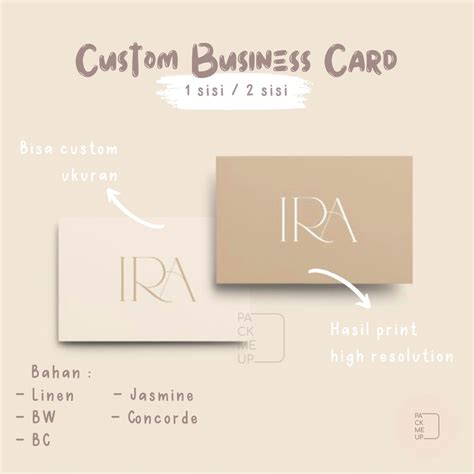 Jual TERMURAH Cetak Kartu Nama Custom Bahan BC BW Linen Jepang