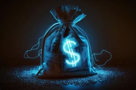 Premium Photo Ai Generated Illustration Money Bag Neon Sign Bright