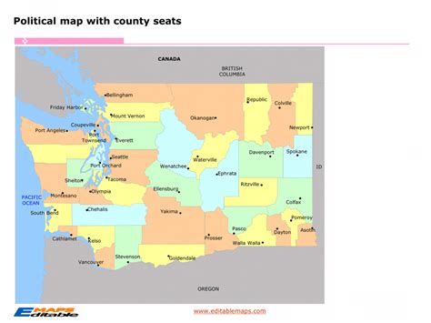 Washington county map - Editable PowerPoint Maps