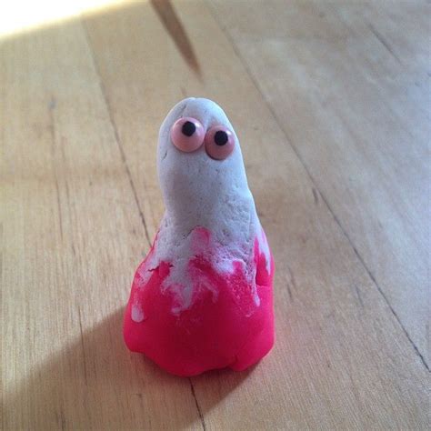 Pink And White Play Doh Character All Alone By Artist Jon Burgerman