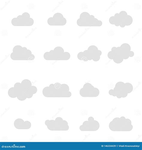 Icono De La Nube Gris De La Nube Coloreado Nubes Del Cielo Fijadas