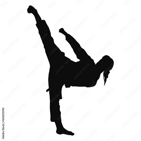 karate kick silhouette logo vector Stock Vector | Adobe Stock