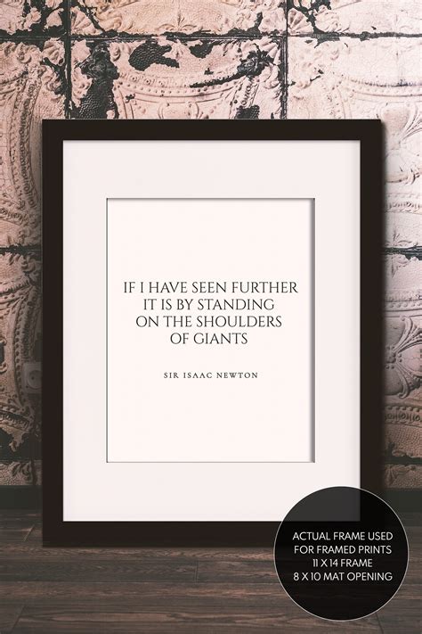 Standing On The Shoulders Of Giants Quote Sir Isaac Newton | Etsy