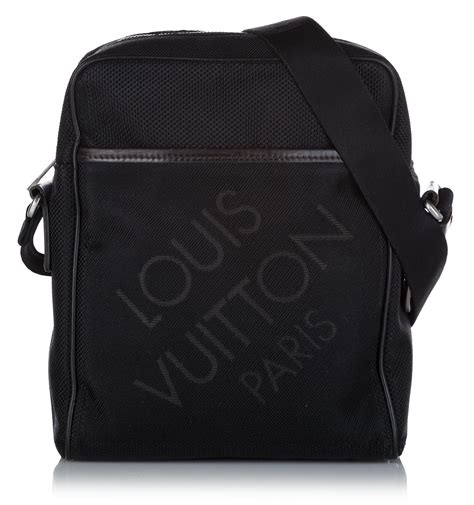 Satisfaction Guarantee Louis Vuitton Vintage Damier Geant Citadin Black Fabric Cross Body