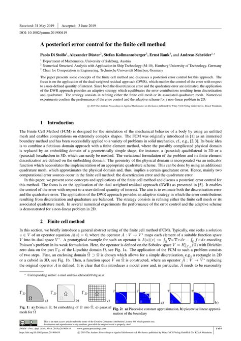 Pdf A Posteriori Error Control For The Finite Cell Method